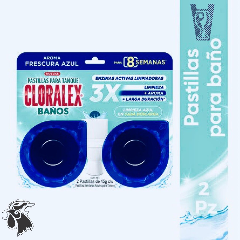 2 Pastillas Cloralex Frescura Azul P/Tanque