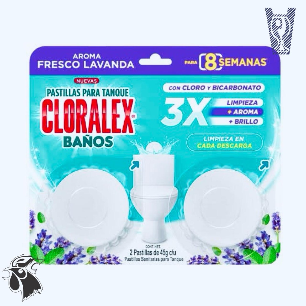 2 Pastillas Cloralex Lavanda P/Tanque